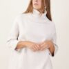 MAGLIA A COLLO ALTO CON TASCHE FRONTALI E MANICHE A 3/4 - Chalk, TU