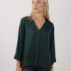 BLUSA ASIMMETRICA SCOLLO A V - Verde bottiglia, S