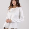 BLUSA EFFETTO SATINATO - Panna, S