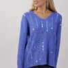 MAGLIA A COSTINE CON PAILLETTES - Bluette, TU