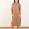 VESTITO MIDI IN MAGLIA - Cammello, TU