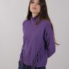 MAGLIONE A COLLO ALTO CON FRANGE - Lavanda, TU