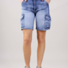 BERMUDA CARGO IN JEANS - Blu light jeans, M