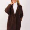 CAPPOTTO EFFETTO PELO CON BOTTONE - Dark Brown, TU