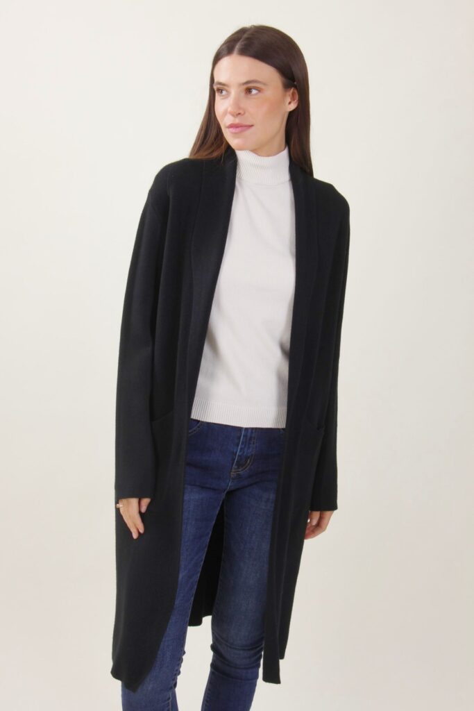 CARDIGAN CON TASCHE FRONTALI - Nero, TU 