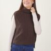 GILET IN MAGLIA INTRECCIATA - Choco, TU