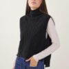 GILET IN MAGLIA INTRECCIATA - Black, TU