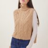 GILET IN MAGLIA INTRECCIATA - Nocciola, TU