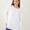 MAGLIA CON CUCITURA SUL DAVANTI E TRECCIA LATERALE - Cream, TU