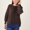 MAGLIA CON LINEE DECORATIVE - Choco, TU