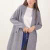 CARDIGAN CON RIGHE IN LUREX - Grigio scuro, TU