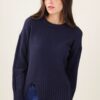 MAGLIA CON SPACCO FRONTALE - Navy, TU