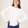 MAGLIA CON SPACCO FRONTALE - Cream, TU