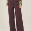 PANTALONI PUNTO MILANO CON RISVOLTI SUL FONDO - Dark Brown, S