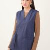 GILET CON CHIUSURA LATERALE - Blue, M