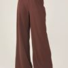 PANTALONE PALAZZO CON ELASTICO IN VITA - Dark Brown, M