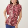 TOP PARICOLLO ADERENTE FANTASIA - Bordeaux, M