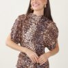 TOP PARICOLLO ADERENTE FANTASIA - Brown Pattern, M