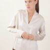 BLUSA SCOLLO A V CON DRAPPEGGI - Lana, TU