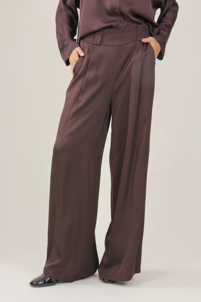 PANTALONI A PALAZZO SATIN - Moro, S 