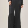 PANTALONI A PALAZZO SATIN - Nero, M