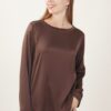 BLUSA IN PURA VISCOSA - Dark Brown, M