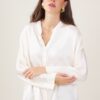 CAMICIA SATIN CON COLLETTO ALLA COREANA - Burro, TU