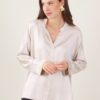 CAMICIA SATIN CON COLLETTO ALLA COREANA - Lana, TU