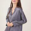 CAMICIA SATIN CON COLLETTO ALLA COREANA - Piombo, TU