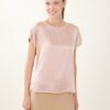 BLUSA EFFETTO RASO CON FINITURE IN LUREX - Rose, TU