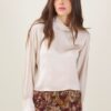 BLUSA CORTA SATIN CON COLLO ALTO - Lana, TU