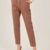 PANTALONI STRUTTURATI CON ELASTICO IN VITA - Dark Brown, M