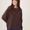 MAGLIA SCOLLO ROTONDO - Dark Brown, TU