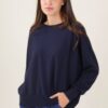 MAGLIA SCOLLO ROTONDO - Navy, TU