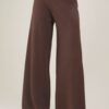 PANTALONE PALAZZO IN MAGLIA - Dark Brown, TU