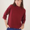 MAGLIA A COLLO ALTO CON MANICA A 3/4 - Bordeaux, TU