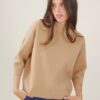 MAGLIA A COLLO ALTO CON MANICA A 3/4 - Cognac, TU