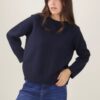 MAGLIA SCOLLO ROTONDO CON CUCITURA CENTRALE - Navy, TU