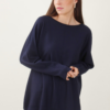 MAGLIA CON CUCITURA SUL DAVANTI E TRECCIA LATERALE - Navy, TU