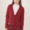 BLAZER IN MAGLIA CON FRANGE - Bordeaux, TU