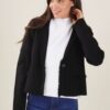 BLAZER IN MAGLIA CON FRANGE - Black, TU