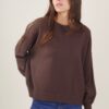 MAGLIA CON CUCITURA SULLA MANICA - Dark Brown, TU