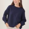 MAGLIA CON CUCITURA SULLA MANICA - Navy, TU