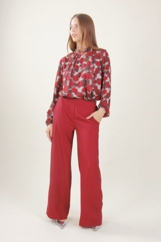 FLUID FABRIC PALAZZO TROUSERS 