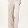 PANTALONI PALAZZO IN TESSUTO FLUIDO - Beige, S