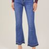 JEANS A ZAMPA CON ORLO SFRANGIATO - Denim, S