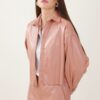 GIACCA CAMICIA CROP IN ECOPELLE - Powder Pink, TU