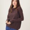 MAGLIA DECORATA CON MICRO PAILLETTES - Dark Brown, TU