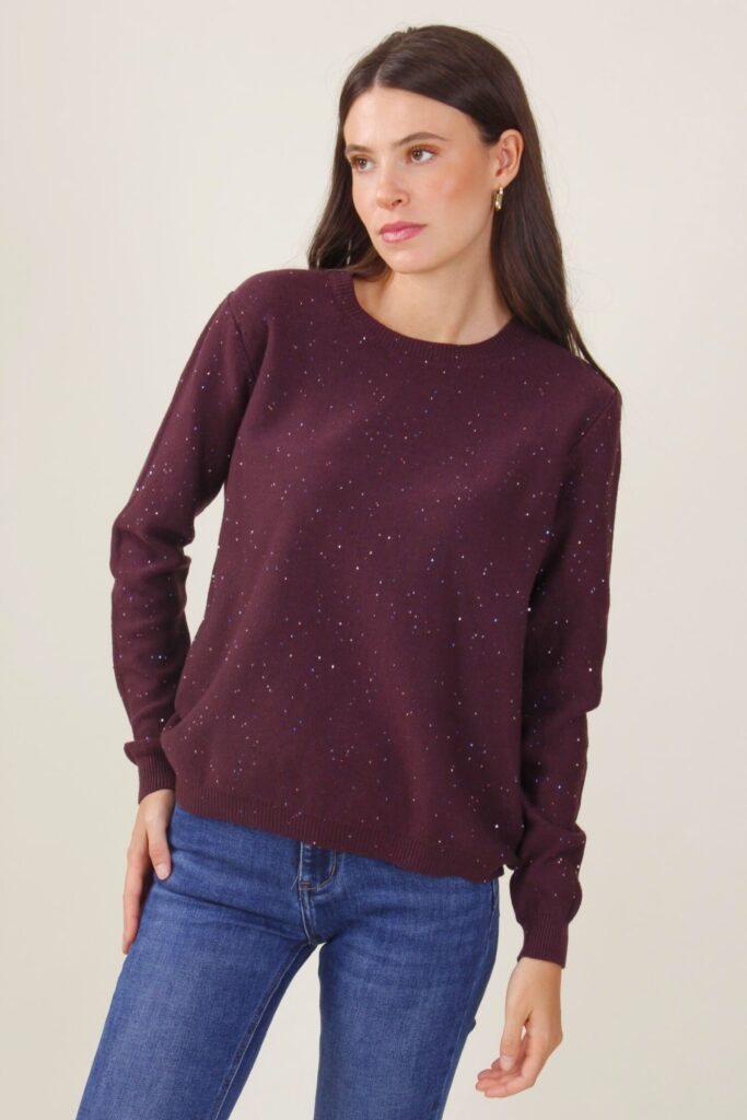 MAGLIA DECORATA CON MICRO PAILLETTES - Mosto, TU 