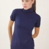 MAGLIA COLLO ALTO A MEZZE MANICHE - Navy, TU